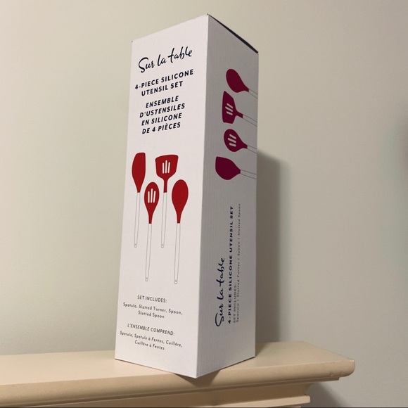 🆕 4-Piece Silicone Utensil Set By Sur La Table - Red - Picture 2 of 5